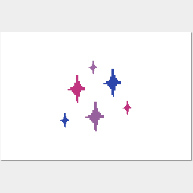 Bi Pride Sparkles Pixel Art Wall Art by christinegames